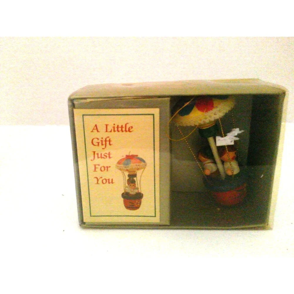 Bradford 1984 A Little Gift Just For You Hot Air Balloon Wood Christmas Ornament